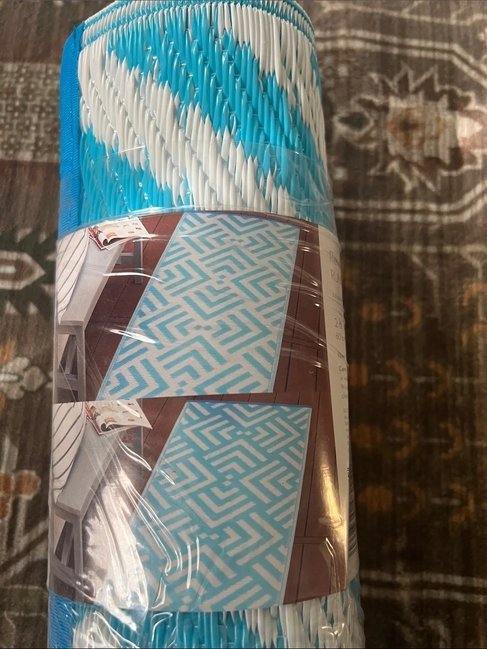 NWT Kirkton House Blue & White Reversible Indoor/Outdoor Runner